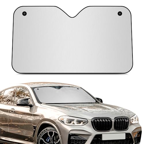 Parasol de coche para playa y camping protector de aluminio plateado 140x80 cm con ventosas