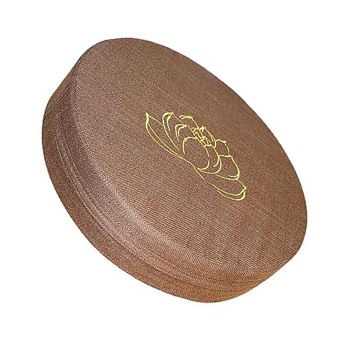 Cojín de Meditación Redondo de Espuma Dura, Algodón y Lino, Cojín de Suelo Extraíble, Lavable, Cómodo para Tatami (Café)