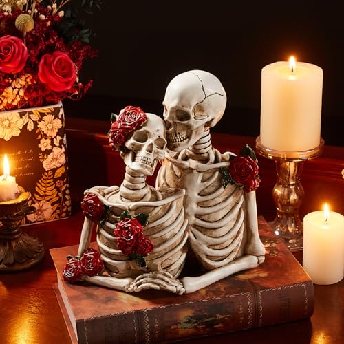 Figura Decorativa Pareja Calaveras Resina para Halloween miniatura 7