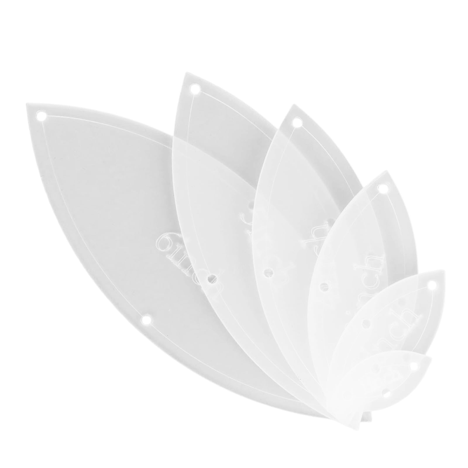 6 Pcs Acrylic Leaf Quilting Templates Set, 1" 2" 3" 4" 5" 6" Transparent Quilting Rulers Templates Stencils for Crafts Reusable Quilting Sewing Needlework Craft