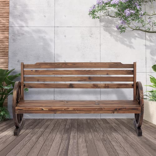 Jsun7 REWC001BN Wagon Wheel Bench Outdoor thumb #2