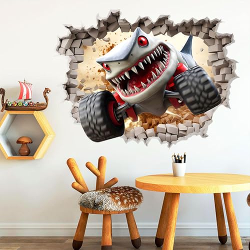 Vinilo decorativo 3D Monster Truck para pared miniatura 2