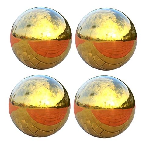 LOVIVER 4pcs Dekokugeln Edelstahlkugel Gartenkugeln Teichkugeln Cover