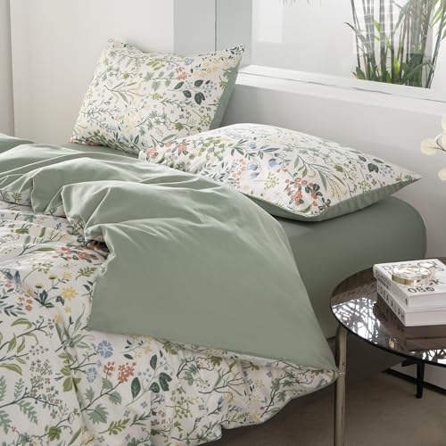 Tisplr JY-0508-LLMBZ-Q Floral Queen Comforter Set 3 Pieces Soft Cotton Bedding Floral Comforter Set Garden Style Floral Botanical Flower Comforter Set thumb #4