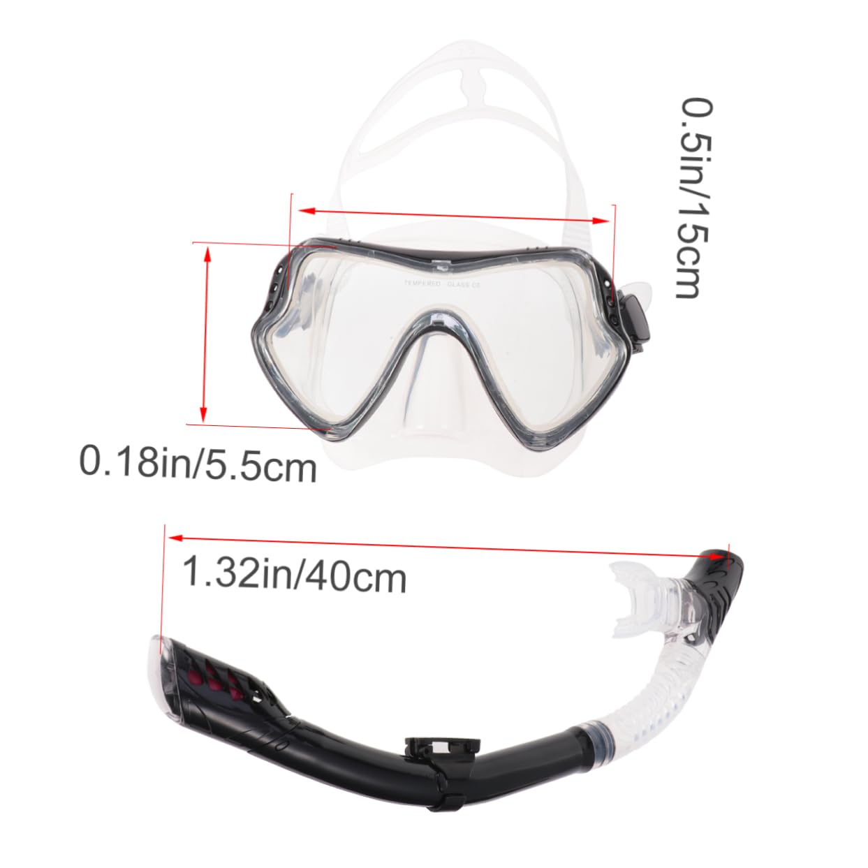 Set Maschera Snorkeling in Silicone Nero per Uomo e Donna | Meccanismo di Scarico Unidirezionale, Fibbia Robusta, Uso per Nuoto e Snorkeling