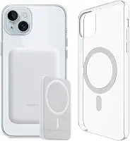 Carregador Portátil + Capa Magnética por Indução Compatível com Magsafe para iPhone 15, 15 Pro Max e 15 Plus (iPhone 15)
