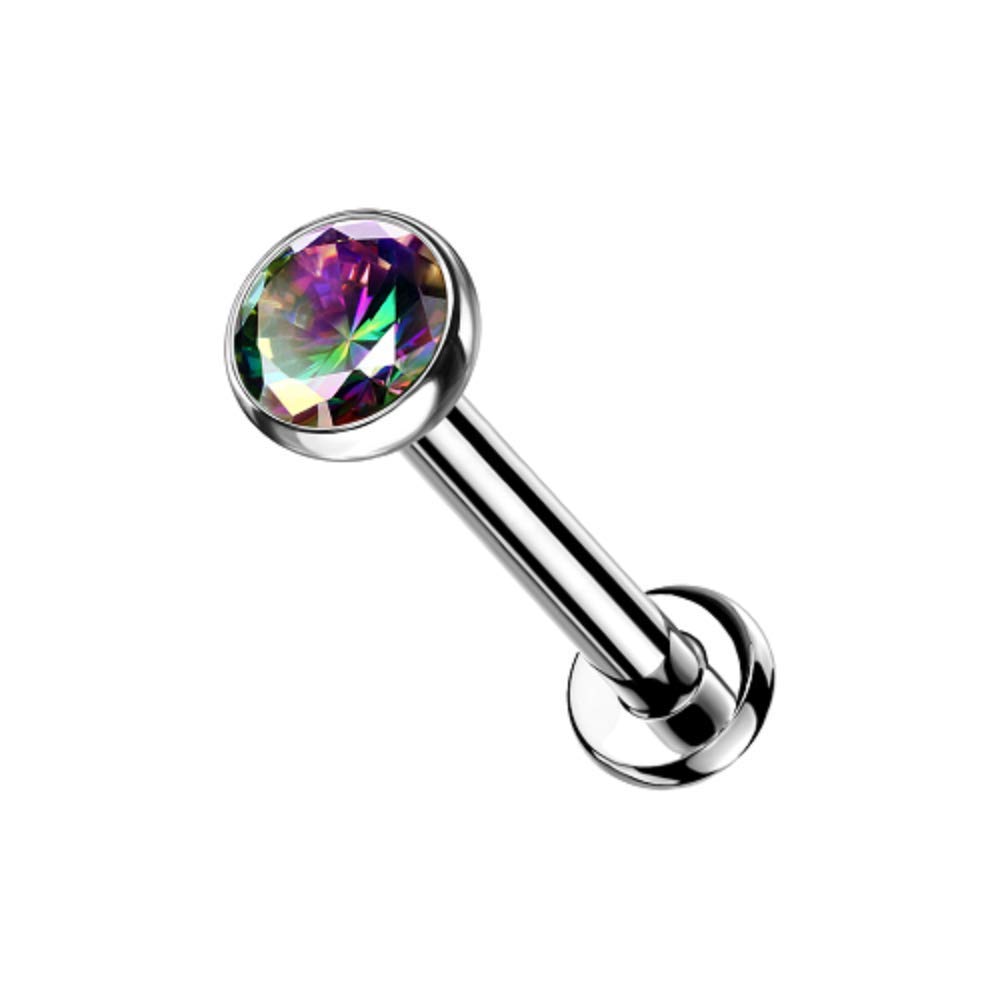 Pierced Owl - 16GA Petite 8mm Barbell Implant Grade Titanium Threadless Push-in 3mm Crystal Flat Back Stud