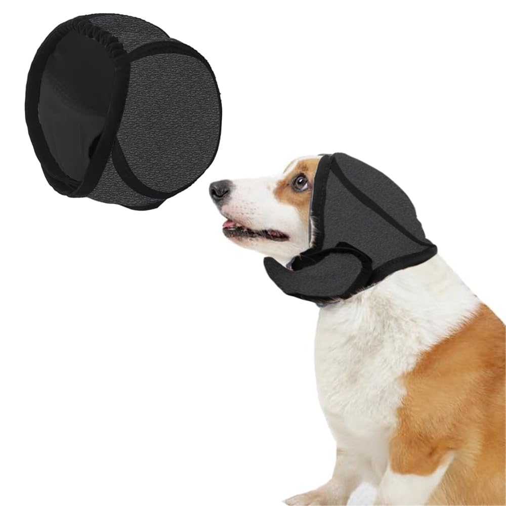 Dog Snood Swim Ear Protectors, Comfort Dog Ear Muffs Noise Protection, Waterproof Adjustable Cat Ear Shower Wrap, Pet Snood Ear Covers for Anxiety Relief,Swimming,Grooming (Gray, S) — image 1