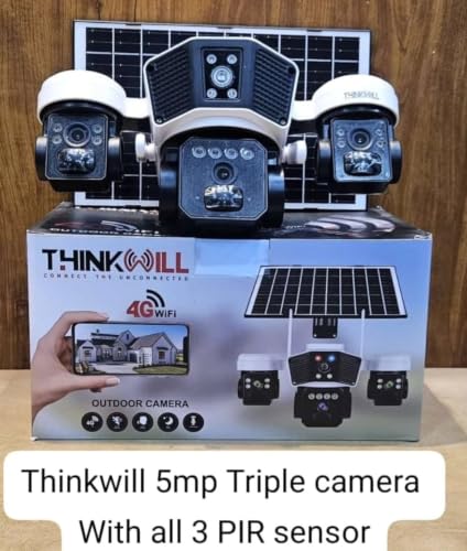 Image of Thinkwill Z-815 4G Solar Outdoor Camera, 4 Lens, 5MP, 360 Coverage, Color Night Vision, 2-Way Talk, Motion Detection, Remote Viewing