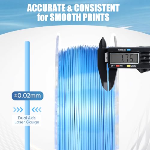 Image of ERYONE Silk Gradient 3D Printer PLA Filament 1.75 + /- 0.03mm, Shiny Multicolor Filament PLA Fast Color Change 1KG(2.2LBS), Ice Stream
