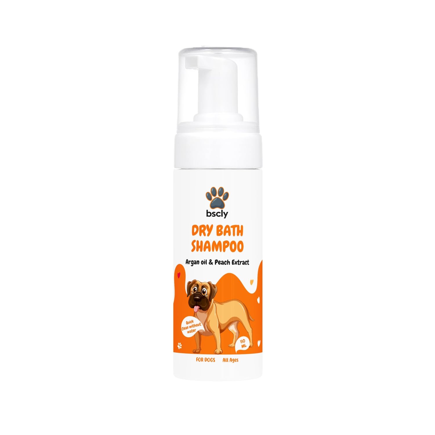 Bscly Dry Bath Foaming Shampoo with Peach | Dog Shampoo for Pomeranian, Shih tzu Puppy, German Shepherd, Labrador & Golden Retriever, Dogs Shampoo | 120ml (B0CXPGRBXM) Amazon Price History, Amazon Price Tracker