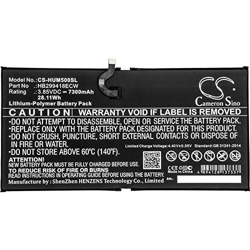 Cameron Sino New 7300mAh Replacement Battery for Huawei CMR-AL09, CMR-AL19, CMR-W109, CMR-W19, MediaPad M5, MediaPad M5 10.8