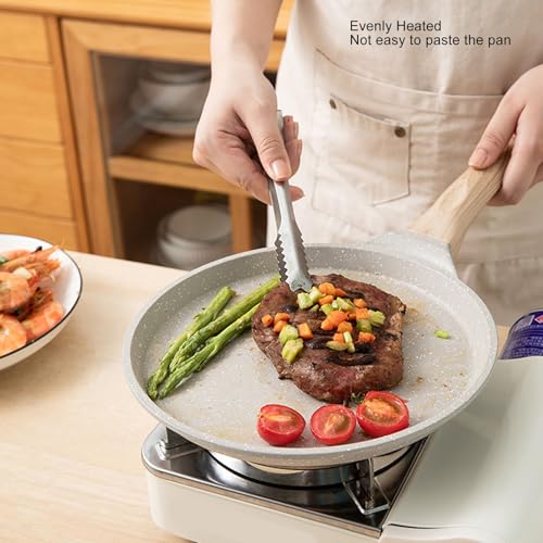 Natudeco Crepe Pancake Pan Aluminium Alloy Induction Cookware Flat Nonstick Cooking Pan for Home Restaurants