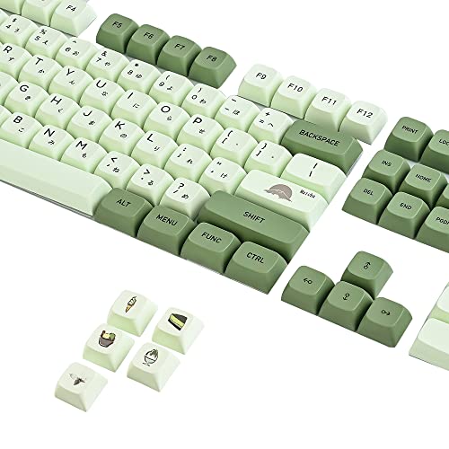 Image of Guffercty kred Gtsp Xda Profile Japanese Keycaps Pbt 122 Key Caps Set For Cherry Mx Covers Fullsize Tenkeyless 60% 65% 75% Fullsize Keyboard (Matcha)