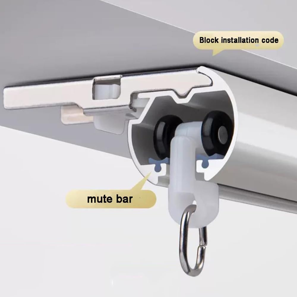Système de tringle à rideaux en alliage d'aluminium - Fixation plafond et mur de 1,3 m pour séparation de pièce, tringles à rideaux, installation facile pour les espaces intérieurs de la mai