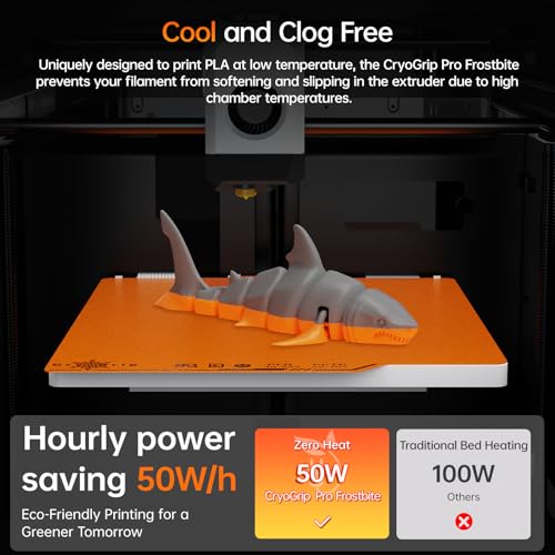 Image of BIQU Cryogrip Pro Frostbite Matte Orange Cold Build Plate for Bambu-Lab P1S /P2S /P1P /X2D /X1C /X1E /A1 3D Printer 257x257MM Double-Sided Upgrade Room Temperature Print Removable Surface Platform