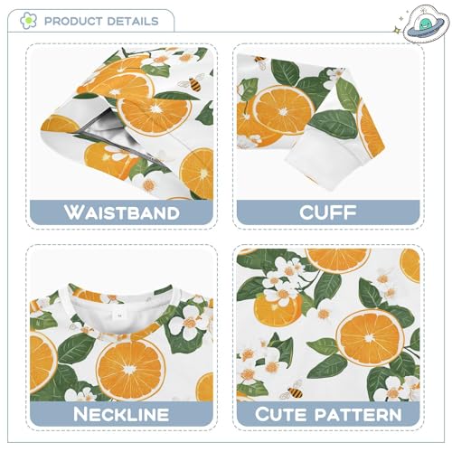 JUNZAN Sweet Oranges Fruit White Kids Boys Hoodie Sweatshirt Fleece Fall Tops Shirts Sports 4T3