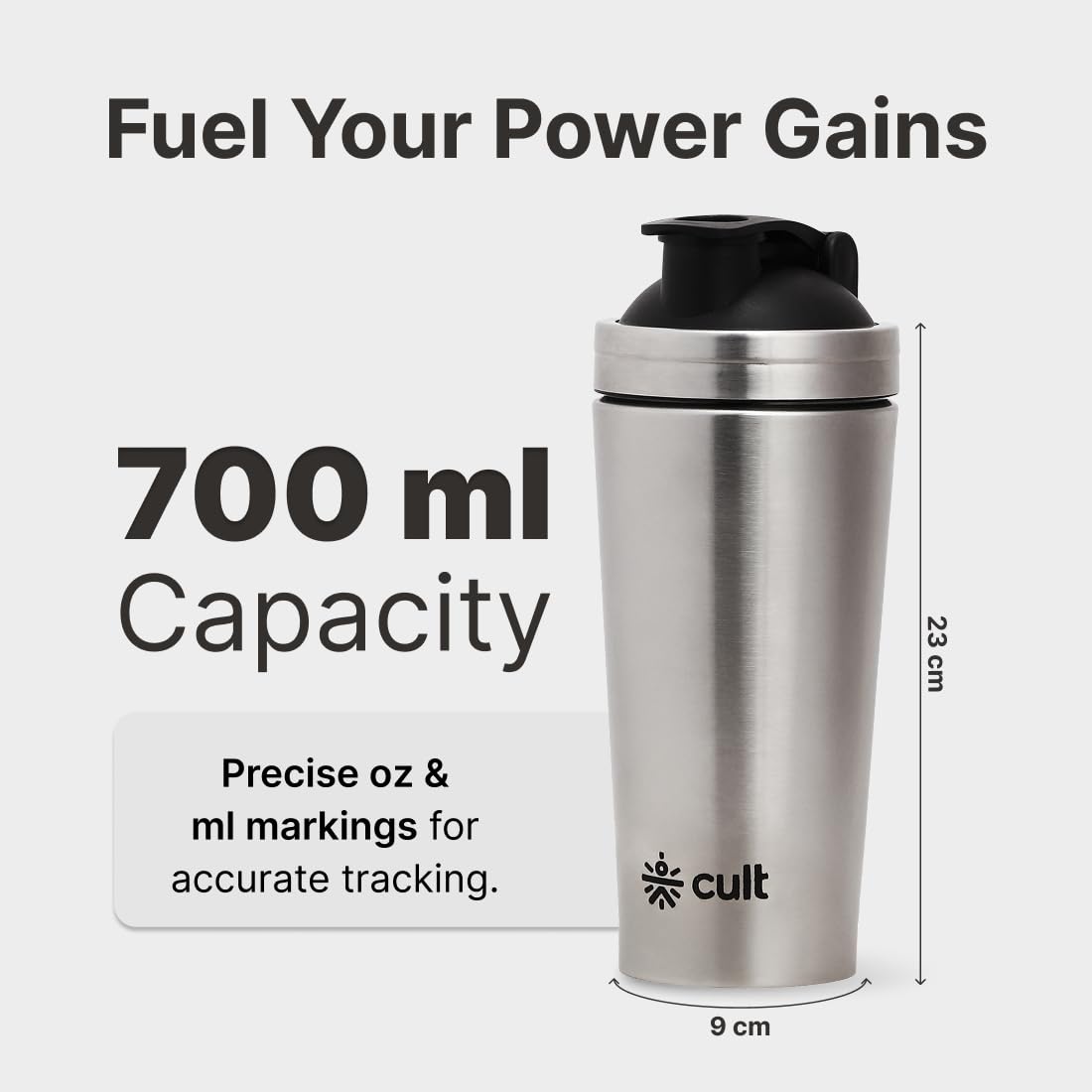 CULT Steel Shaker Unisex 700 ML Silver - Image 6 thumbnail