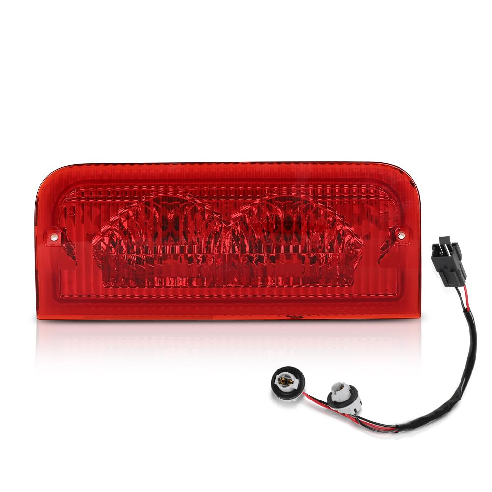 CROSSDESIGN Third 3rd Brake Stop Light Lamp Assembly Compatible with Ford E150 E250 2008-2014 / Fit for Ford E350 Super Duty 2008 2009 2010 2011 2012 2013 2014 6C2Z-13A613-A, 6C2Z13A613A