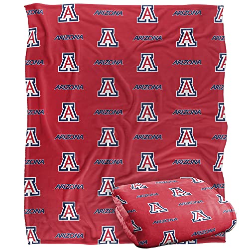 University of Arizona Wildcats Blanket, 50"x60", Logo Pattern, Silky Touch Super Soft Throw