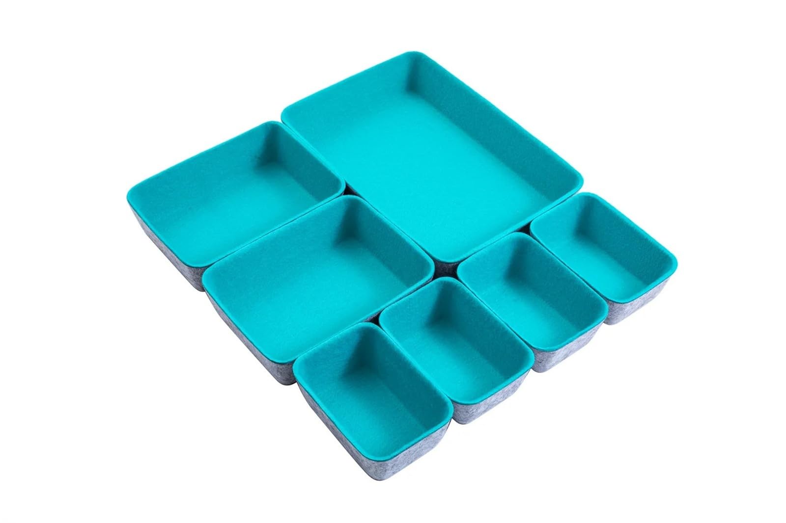 Bghyjkol Greybule Drawer Organiser 7Pcs/Set Drawer Organizers Bins Felt Storage
