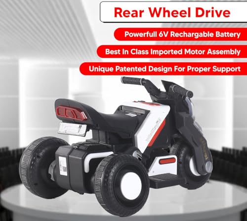 Image of Kids Sports Bike, Ride-On Toy for Ages 2-8 Years, Birthday Gift for Boys and Girls (Royal Baby EV Bike [ 2,3,4 Year Kids], White)