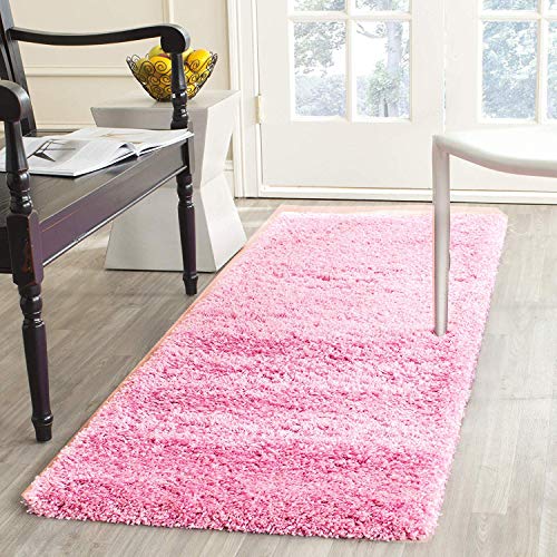 Image of Super Soft Microfiber Bedside Runner for Bedroom, Kitchen, Office, 2 x 5 Feet, Colour: Pink, Thickness 1.5 Inches