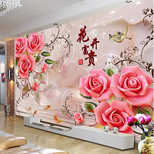 Papier peint autocollant 3D rose 140x70 cm pour décoration murale grand format