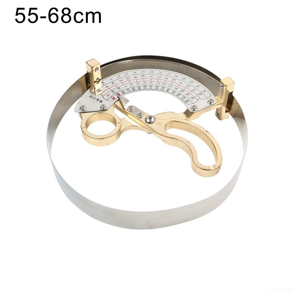 Outil de mesure de la circonférence du chapeau en métal avec échelle incurvée pour les Milliners de 49 à 62 cm (55 à 68 cm)