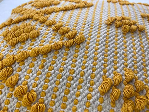 Image of TIB Premium Boho Decorative Throw Cushion Covers, 16 x 16 cm, Set of 2, Cotton. (Mustard Abstract)
