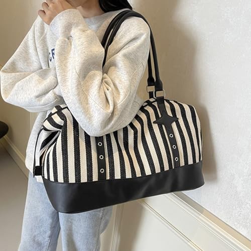 Roomy Weekenders Bag With Interior Compartments Practical Canvas Shoulder Handbag For Sports Gears Casual Daily Use Gym For Sports Essential4