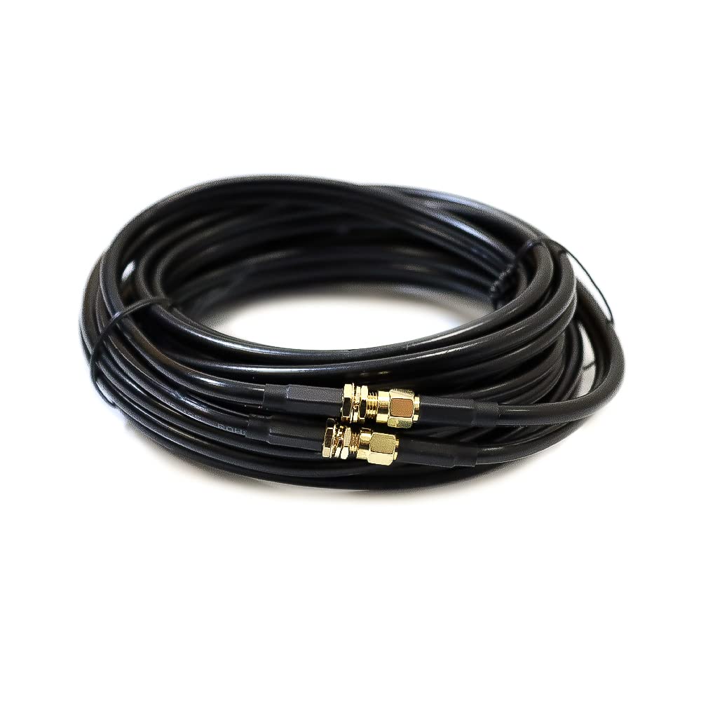 Smedz Cavo prolunga antenna doppia SMA 4G/5G LTE da 5 m maschio a SMA femmina RF195 a bassa perdita di segnale, 5 metri