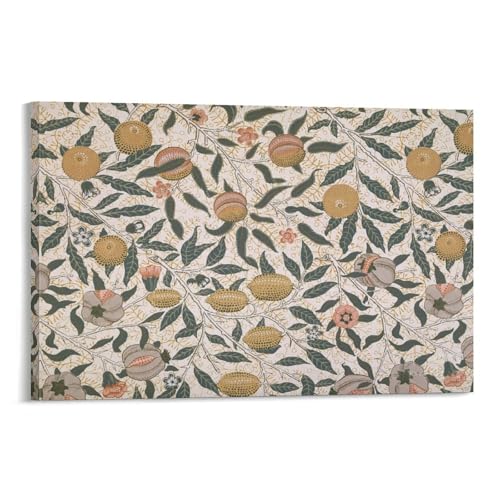 Peinture murale motif grenade William Morris, affiche moderne 20x30