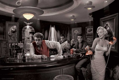 Empire 377067 - Póster de James Dean, Humphrey Bogart, Elvis Presley y Marilyn Monroe (91,5 x 61 cm)