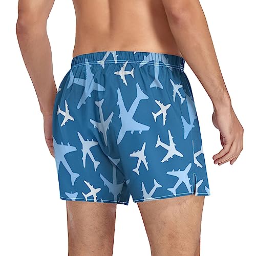 SUABO Men's Boxer Shorts Airplanes Men's Underwear Boxer Briefs Soft Boxers for Men Dad Gifts L4