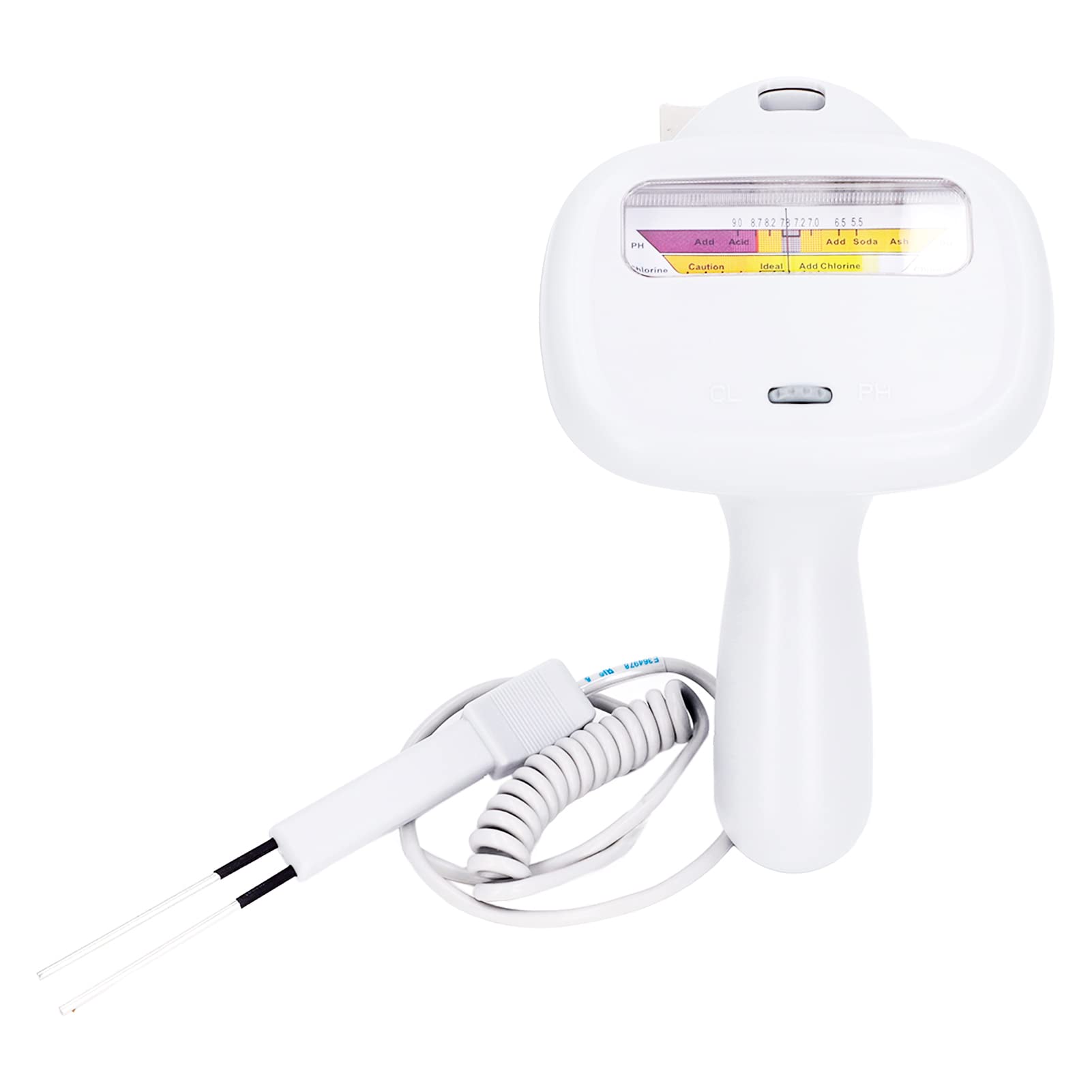 Fockety Tester Di Qualità Del'acqua, 2 in 1 Portatile Cloro e Ph Tester per Piscina Cloro, Analisi della Qualità Del'acqua Monitor Ph Meter con Sonda per Piscina Spa
