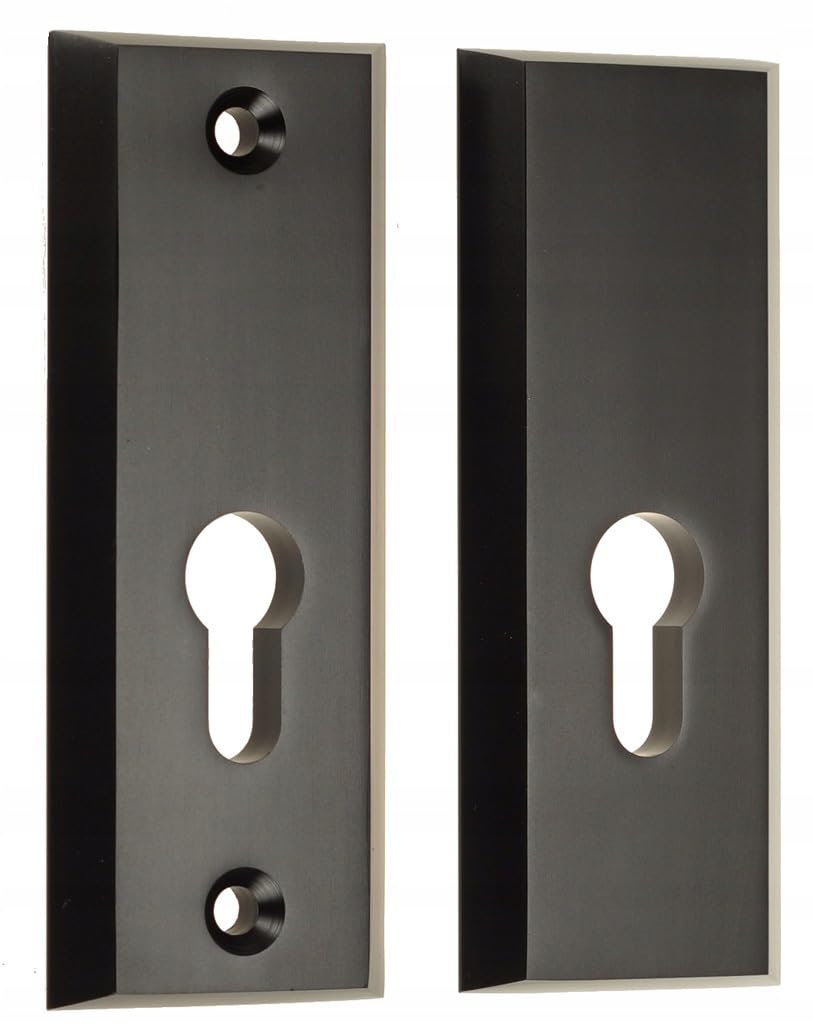 Plaque de porte noire 105 mm – Quincaillerie de porte robuste et longue avec vis invisibles – Idéale pour les portes extérieures