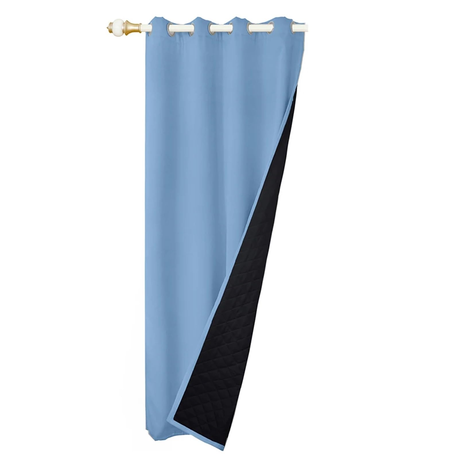 YDYAENIO blackout curtains Winter Thick Thermal Curtains Blackout for Living Room for Bedroom Living Room Kitchen Window(Blue,132x213cm)