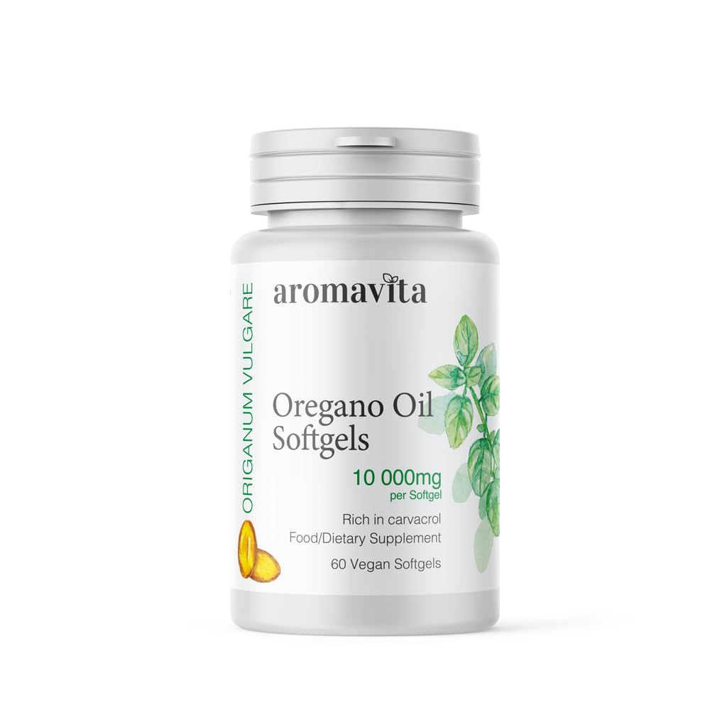 Organic Oregano Oil Softgels, 500mg, 60 Vegetable Capsules, 86-90% Carvacrol, USDA Organic, Vegan, Made in Greece, Supports Digestion, Immune, Joint Health