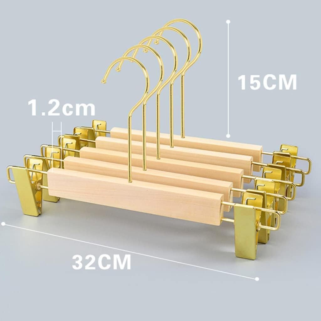 天然木袴ハンガー、10パック、カジュアルパンツボトムハンガーパンツジーンズ、衣料品店用滑り止めパンツハンガー