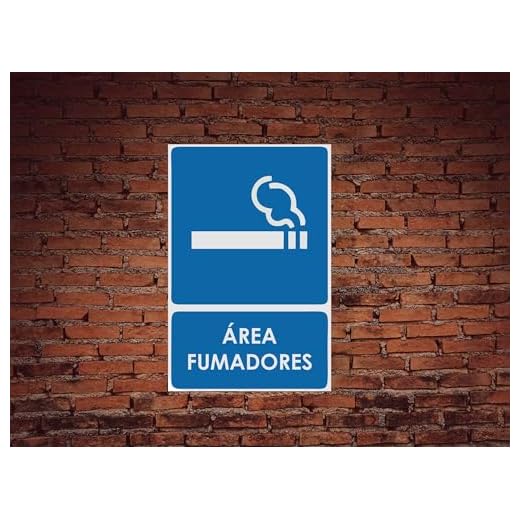 Pack 5 Señales de Área Fumadores | Medida 21x29,70cm | Señaletica en Material PVC 3 mm | Duradera y Económica