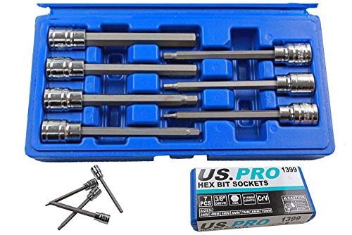 US Pro B1123 Coffret de 7 douilles à embouts hexagonaux pour clé Allen 3-10 mm