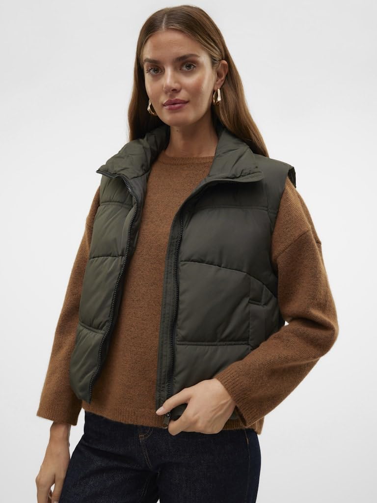 VERO MODA Vmklea Noos - Pantaloni Corti Gilet trapuntato Donna (Pacco da 1)