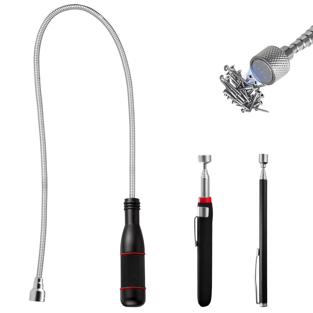 Ainiv 3PCS Magnetic Pickup Tool, Bendable Magnet Stick/5LB/1.5LB