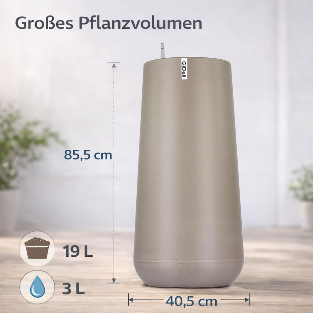 GiDeli Macetero autorriego – Maceta de riego automático con indicador de nivel de agua – Macetas que protege contra el desbordamiento y la putrefacción – Macetas para ahorrar tiempo