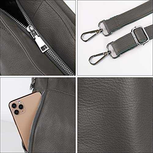 Image of YALUXE Women's Real Leather Shoulder Bags Hobo Handbag Purse Crossbody Bag