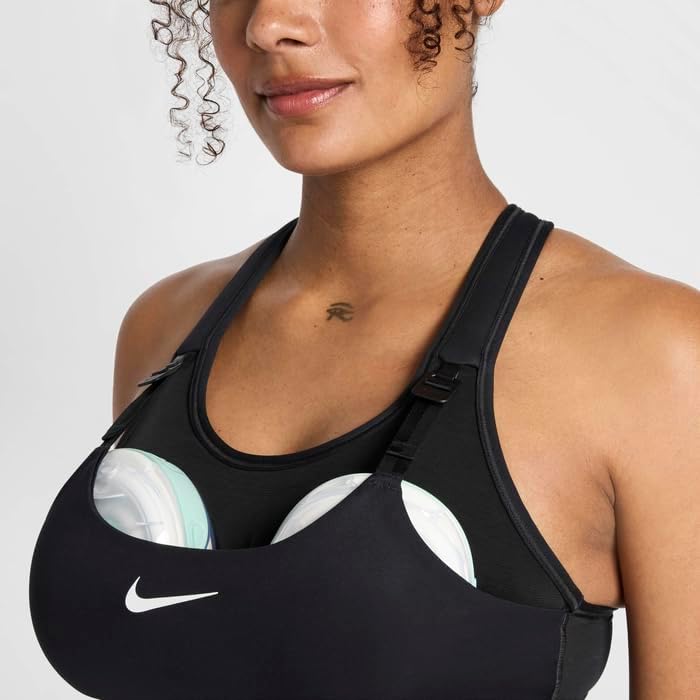 Nike (M Swoosh Women's Nursing and Wearable Pump-Compatible Sports Bra (Maternity), Black, Small