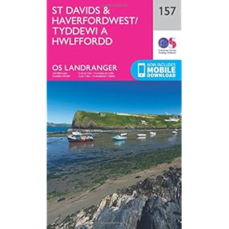 St Davids HaverfordwestTyddewi a Hwlffordd Map Pembrokeshire Coast Ordnance Survey OS Landranger Map 157 Wales Walks Cycling Days Out Maps Adventure Map Folded Map 24 Feb