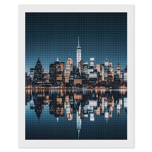 Peinture diamant New York carrée 40x50 cm pour débuter l'artisanat des gemmes