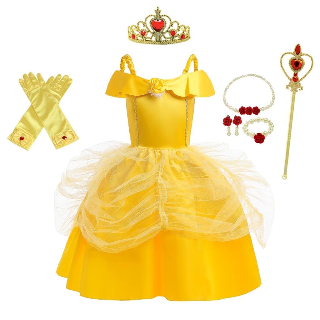 Dressy Daisy Toddler Little Girls' Princess Costume Fancy Dresses up Halloween Party with Accessories